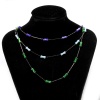 Picture of 304 Stainless Steel & Natural Shell Beaded Chain For Handmade DIY Jewelry Making Findings Bamboo-shaped Silver Tone 4mm