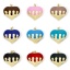 Immagine di 1 Pz Ecologico Ottone San Valentino Ciondoli Cuore 18K Vero Oro Placcato Multicolore Smalto 24mm x 20mm