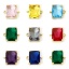 Immagine di 1 Pz Ecologico Ottone & Vetro Pendenti Charms Connettori Accessori Rettangolo 18K Vero Oro Placcato Multicolore Strass 12mm x 10.5mm