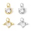 Immagine di 1 Pz Ecologico Ottone Ciondoli Vero Oro Placcato Trasparente Cubic Zirconiae