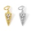 Immagine di 1 Pz Ecologico Ottone Micro Intarsio Ciondoli Cono Vero Oro Placcato 3D Trasparente Cubic Zirconiae 18mm x 5mm