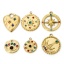 Picture of Eco-friendly Vacuum Plating 304 Stainless Steel Galaxy Charms Gold Plated Sun Eye Multicolor Rhinestone