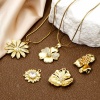 Image de 1 Pièce Breloques en Laiton Respectueux de la Nature Fleur Plaqué Or Véritable 18K 3D