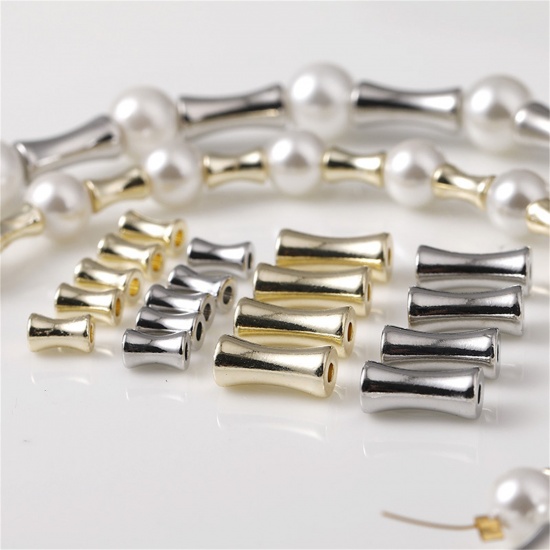 Picture of Brass Beads For DIY Jewelry Making Multicolor Bamboo-shaped