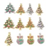 Bild von Messing Charms Weihnachten Weihnachtsbaum Micro Pave Bunt Zirkonia