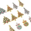 Bild von Messing Charms Weihnachten Weihnachtsbaum Micro Pave Bunt Zirkonia