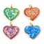 Immagine di 1 Pz Ottone San Valentino Ciondoli Cuore Placcato Oro 18K Opale Imitazione 20mm x 18mm