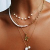 Изображение 1 ШТ Экологичный Инс Стиль 18K настоящее золото с покрытием 304 Нержавеющая Сталь Ожерелья