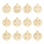 Picture of Eco-friendly Brass Charmes 18K Real Gold Plated Round Constellation Hollow Clear Cubic Zirconia 24mm x 19mm