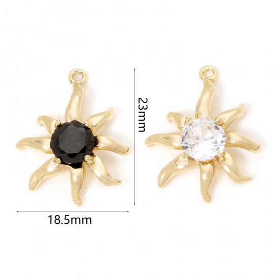 Imagen de 2 Unidades Respetuoso del Medio Ambiente Latón Galaxia Colgantes Sol 18K Oro Real Chapado 23mm x 18.5mm