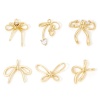 Picture of Eco-friendly Brass Clothes Charmes Real Gold Plated Bowknot Clear Cubic Zirconia