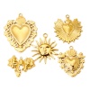 Picture of Eco-friendly Vacuum Plating 304 Stainless Steel Valentine's Day Pendants 18K Real Gold Plated Heart Sun