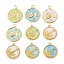 Picture of Eco-friendly Vacuum Plating 304 Stainless Steel Galaxy Charms 18K Real Gold Plated Round Disc Moon Enamel 24mm x 20mm