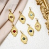 Picture of Eco-friendly Vacuum Plating 304 Stainless Steel Charms 18K Real Gold Plated Multicolor Oval Sun Rays With Resin Cabochons 26mm x 11mm