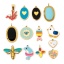Picture of Eco-friendly Vacuum Plating 304 Stainless Steel Charms Gold Plated Multicolor Dolphin Animal Evil Eye Enamel