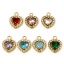 Immagine di 1 Pz Placcatura Sottovuoto Ecologica 304 Acciaio Inossidabile San Valentino Ciondoli Cuore Oro Placcato Multicolore Cubic Zirconiae 13mm x 10mm