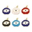Immagine di 1 Pz Ecologico Ottone Religione Ciondoli Irregolare 18K Vero Oro Placcato Multicolore Occhio della Provvidenza/ Occhio che Tutto Vede Smalto 22.5mm x 19mm