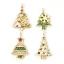 Immagine di 1 Pz Ottone Natale Ciondoli Albero di Natale Placcato Oro 18K Micro Spianare