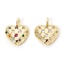 Immagine di 1 Pz Ottone San Valentino Ciondoli Cuore Placcato Oro 18K Struttura 17mm x 14mm