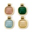 Immagine di 1 Pz Placcatura Sottovuoto Ecologica 304 Acciaio Inossidabile Geometrico Ciondoli Pendenti Quadrato Placcato Oro 14K Multicolore Con Cabochon di Gemma Sintetica 18mm x 14mm