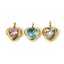 Immagine di 1 Pz Placcatura Sottovuoto Ecologica 304 Acciaio Inossidabile San Valentino Ciondoli Cuore 14K Vero Oro Placcato Mini Multicolore Cubic Zirconiae 6mm x 5mm