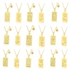 Picture of Vacuum Plating Ins Style Stylish & Casual 18K Gold Plated 304 Stainless Steel Rectangle Constellation Necklace For Women 38cm(15") long