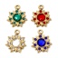 Immagine di 2 Pz Placcatura Sottovuoto Ecologica 304 Acciaio Inossidabile Galassia Ciondoli Sole 18K Vero Oro Placcato Multicolore Strass 24mm x 20.5mm