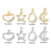 Picture of Eco-friendly Brass Charms Real Gold Plated Clear Cubic Zirconia