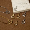 Picture of Eco-friendly Brass Charms Real Gold Plated Clear Cubic Zirconia