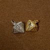 Image de 1 Pièce Breloques Micro Pave en Laiton Respectueux de la Nature Diamant Plaqué Or Véritable à Zircone Cubique Clair 20mm x 15mm