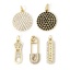 Immagine di 1 Pz Ecologico Ottone Micro Intarsio Ciondoli 18K Vero Oro Placcato Trasparente Cubic Zirconiae 20mm x 15mm