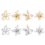 Immagine di 2 Pz Ecologico Ottone Ciondoli Fiore Vero Oro Placcato Filigrana Trasparente Cubic Zirconiae