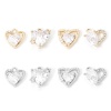 Picture of Eco-friendly Brass Valentine's Day Charms Real Gold Plated Heart Clear Cubic Zirconia