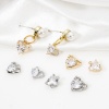 Picture of Eco-friendly Brass Valentine's Day Charms Real Gold Plated Heart Clear Cubic Zirconia