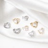 Picture of Eco-friendly Brass Valentine's Day Charms Real Gold Plated Heart Clear Cubic Zirconia