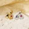 Imagen de 1 Unidad Latón Colección Meteorológica Colgantes Charms Arco Iris Multicolor Micro Pave Claro Circón Artificial Multicolor Rhinestone 17mm x 15mm