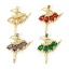 Immagine di 1 Pz Ecologico Ottone Micro Intarsio Ciondoli Ballerina 18K Vero Oro Placcato Trasparente Cubic Zirconiae 29mm x 23mm