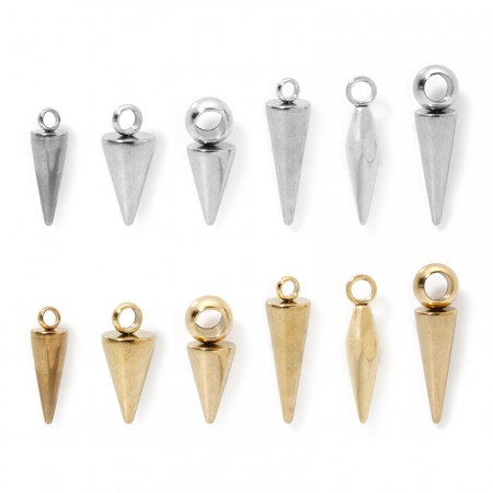 Umweltfreundliche Vakuumbeschichtung 304 Edelstahl Geometrisch Charms Kegel Bunt 3D