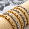 Picture of Wholesale Elastic 304 Stainless Steel Beaded Bubble Bracelets, Unisex Simple Dainty Gift Jewelry Supply, 18cm(7.1") long, 1 Piece