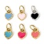 Immagine di 1 Pz Placcatura Sottovuoto Ecologica 304 Acciaio Inossidabile San Valentino Ciondoli Cuore Vero Oro Placcato Multicolore Smalto 15mm x 8mm