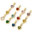 Immagine di 1 Pz Placcatura Sottovuoto Ecologica 304 Acciaio Inossidabile San Valentino Ciondoli Pendenti Cuore 14K Vero Oro Placcato Mini Multicolore Cubic Zirconiae 11mm x 5.5mm