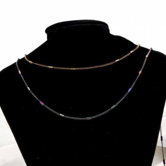 Bild von 304 Edelstahl Schmuckkette Kette Halskette Mit Karabiner Verschluss und Verlängerungskette Extender 40cm lang
