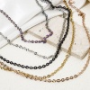 Imagen de 1 Unidad 304 Acero Inoxidable Cable Cadena Cruz Collares Con Broche de Langosta y Extensor Cadena 40cm longitud, Cadena: 4mm