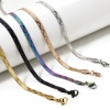 Imagen de 1 Unidad 304 Acero Inoxidable Cadena de Serpiente Plana Collares Con Broche de Langosta y Extensor Cadena 40cm longitud, Cadena: 4mm