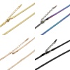 Imagen de 1 Unidad 304 Acero Inoxidable Cadena de Serpiente Plana Collares Con Broche de Langosta y Extensor Cadena 40cm longitud, Cadena: 4mm