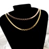 Imagen de 1 Unidad 304 Acero Inoxidable Cadena de Serpiente Plana Collares Con Broche de Langosta y Extensor Cadena 40cm longitud, Cadena: 4mm