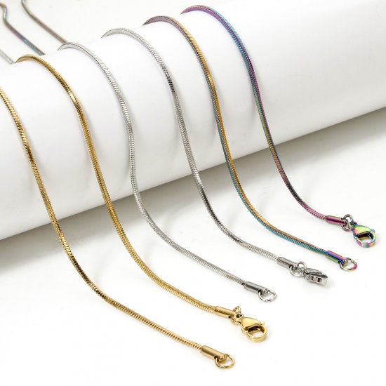 Immagine di 1 Pz 304 Acciaio Inossidabile Catena di Serpente Collana Con Aragosta Fermagli Fibbia Dimensione della Catena 1.5mm