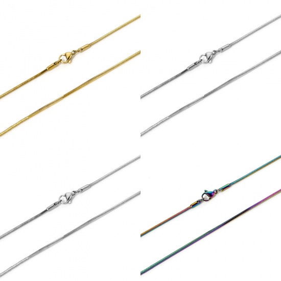 Immagine di 1 Pz 304 Acciaio Inossidabile Catena di Serpente Collana Con Aragosta Fermagli Fibbia Dimensione della Catena 1.5mm