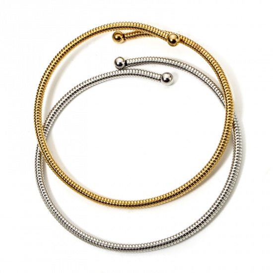Picture of 304 Stainless Steel Collar Neck Ring Necklace For DIY Jewelry Making Spiral 51cm(20.1") long