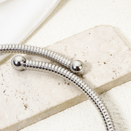 Picture of 304 Stainless Steel Collar Neck Ring Necklace For DIY Jewelry Making Spiral 51cm(20.1") long